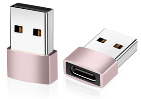 USB2.0 Male to Type-C Female Adapter （In-mold molding） Rose Gold