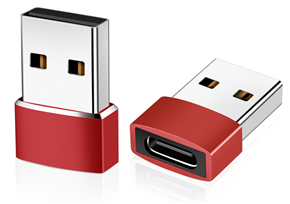 USB2.0 Male to Type-C Female Adapter （In-mold molding） Red